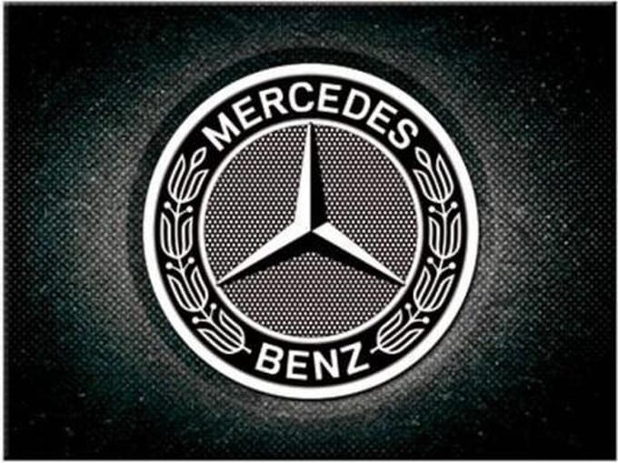 Magneet Mercedes-Benz - Logo Zwart - 6 x 8 cm