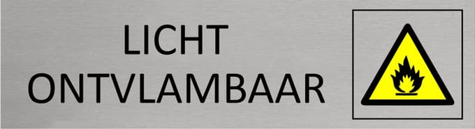CombiCraft Aluminium deurbordje Licht ontvlambaar 165x45mm - per stuk