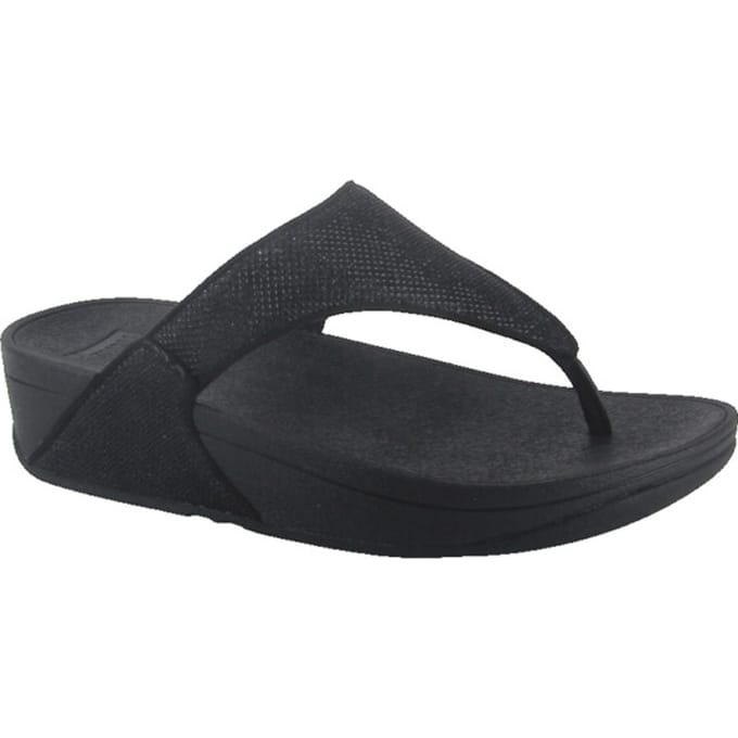 FitFlop Lulu Shimmerglitz Toe-Post Sandals Dames Sandalen - Zwart