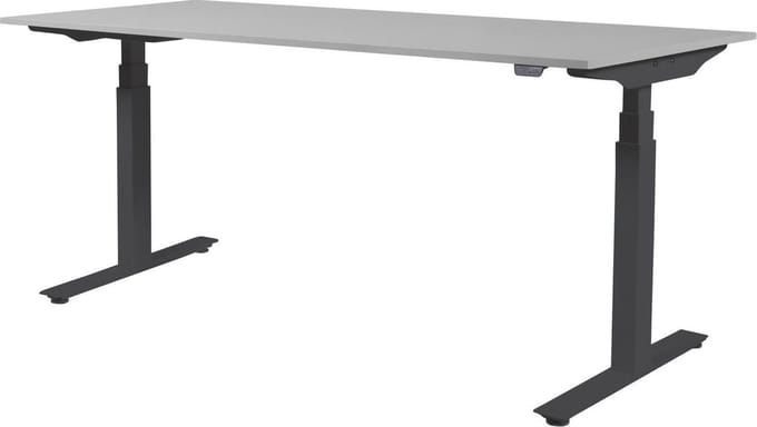 Zit Sta Bureau - Plus Elektrisch 180x90 grijs - zw frame