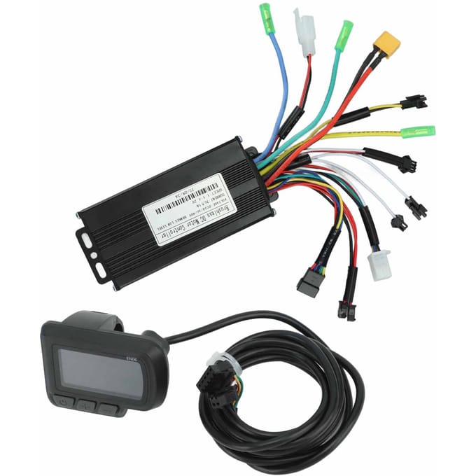Elektrische Fiets Controller Kit met LCD Display 24V 36V 48V 500W tot 750W 26A 3 Modes Sinusgolf Controller voor Scooter black