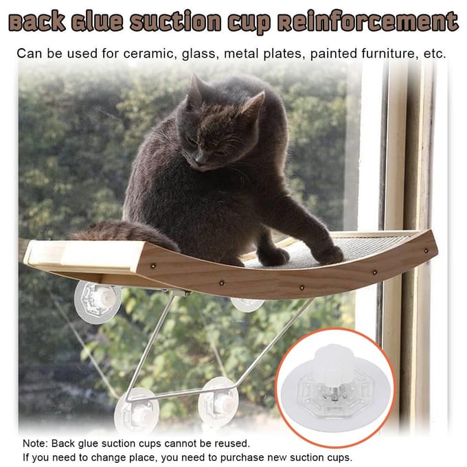 Hamac pour animaux de compagnie, plateforme de saut pour chat, lit pour chat, hamac de bain de soleil en bois massif white