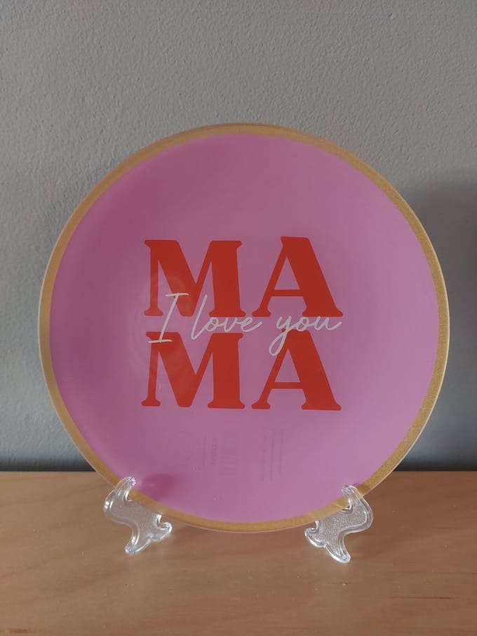Leuk bordje met de tekst : mama i love you