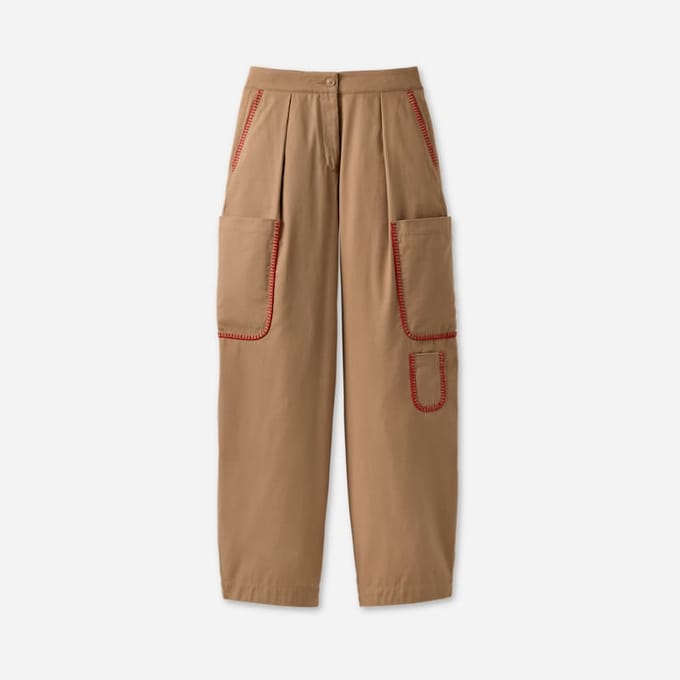 UGG® Hollyn Cargo Trouser in Tan, Size Medium, Cotton