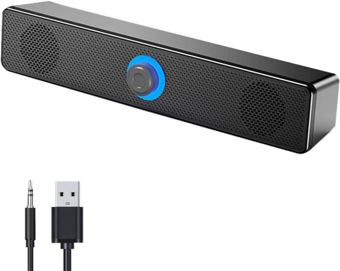 GELLDG Computerluidsprekers - Draagbare computerluidsprekers - Luidsprekers - Ondersteunt USB- en Bluetooth-connectiviteit - Geschikt voor aansluiting op smartphones en mobiele apparaten - Zwart