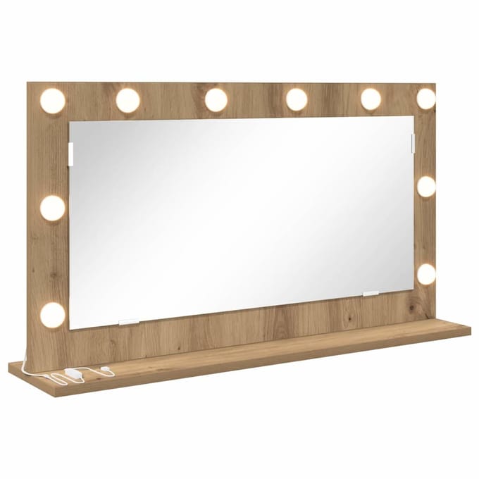 vidaXL - Make-up - Spiegel - Artisan - Eiken - 80 - x - 45 - x - 18 - cm - Rechthoekig