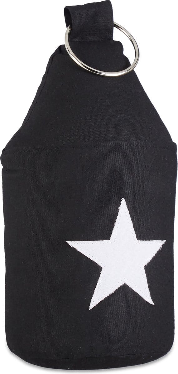 deurstopper ster - met handgreep - 23 cm - deurbuffer - zwart