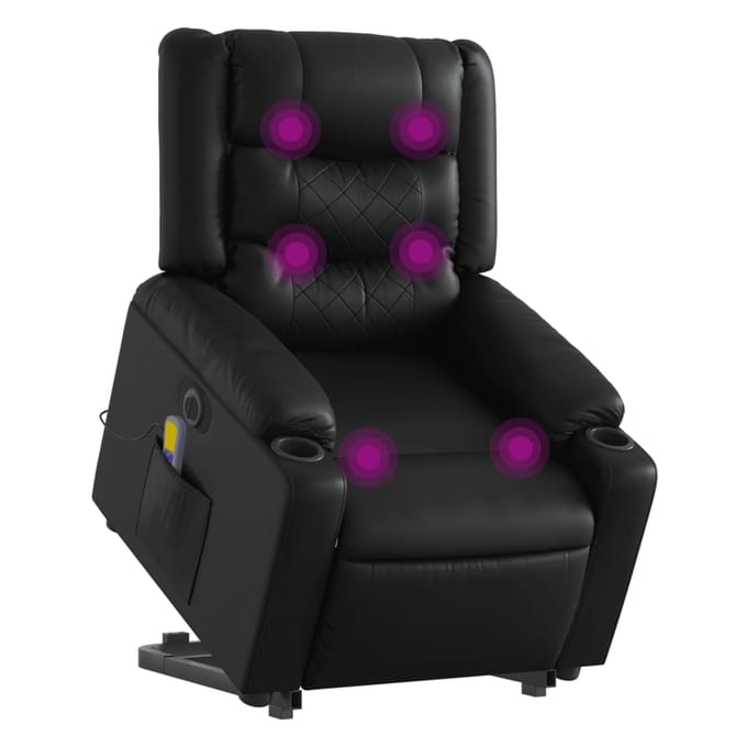 vidaXL - Sta-op-massagestoel - elektrisch - kunstleer - zwart