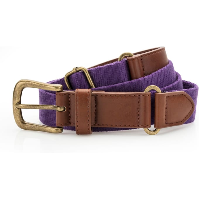 Asquith & Fox Heren Fauxleer en Canvasgordel (Paars)