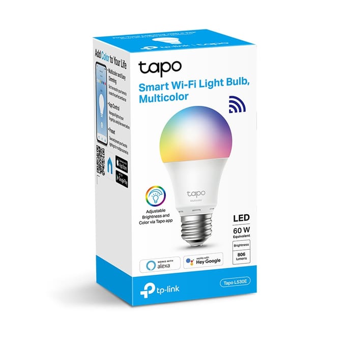 Tapo L530E Slimme Ledlamp E27 - Grote Fitting- Wit & Kleur - WiFi- 1 pack