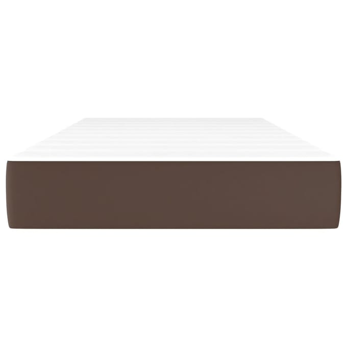 vidaXL - Pocketveringmatras - medium - 90x200x20 - cm - kunstleer - bruin