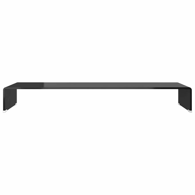 vidaXL - TV-meubel/monitorverhoger - zwart - 100x30x13 - cm - glas