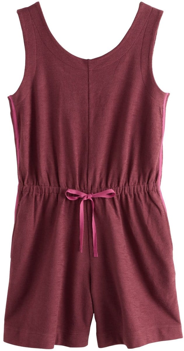 Next - Dames - Mouwloze katoenen playsuit met strik in de taille - Paars