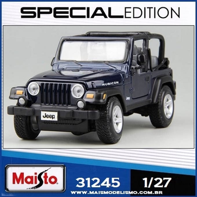 Maisto Jeep Wrangler Rubicon Modelauto 1/27 - Blauw Metaal
