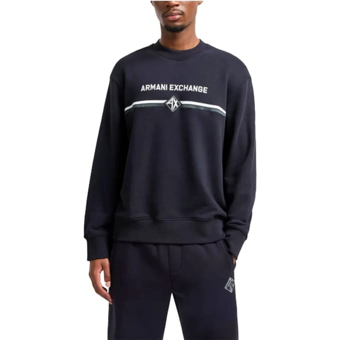 Armani Exchange herensweatshirt met ruitpatroon