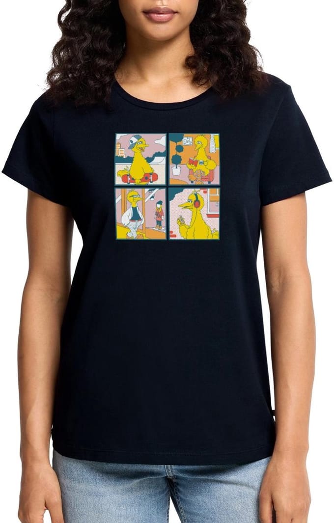 Sesamstraat Bibo Striptegels Premium T Shirt Dames