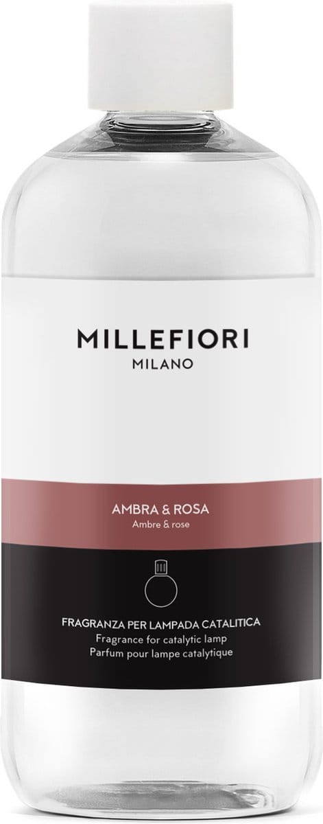 Millefiori Katalytische Geurlamp - Navulling voor Geurbrander 500 ml Ambra Rosa