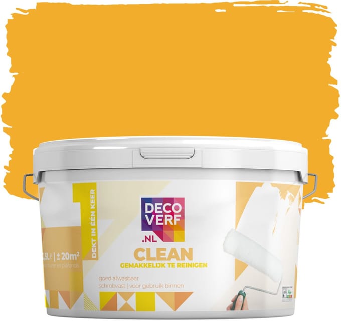 Decoverf clean muurverf okergeel, 2.5L