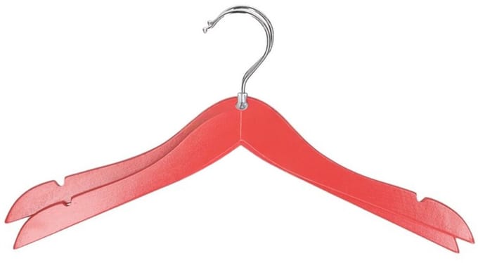 Storage Solutions kledinghangers voor kinderen - 2x stuks - hout - Klerenhangers - rood