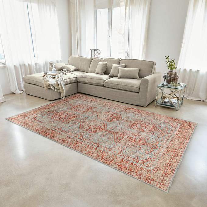 LOBERON Vloerkleed Incantaro rood/blauw