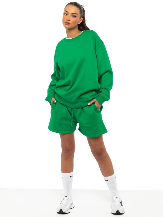 Enzo Dames Oversized Sweatshirt Tracksuit Met Korte Broek