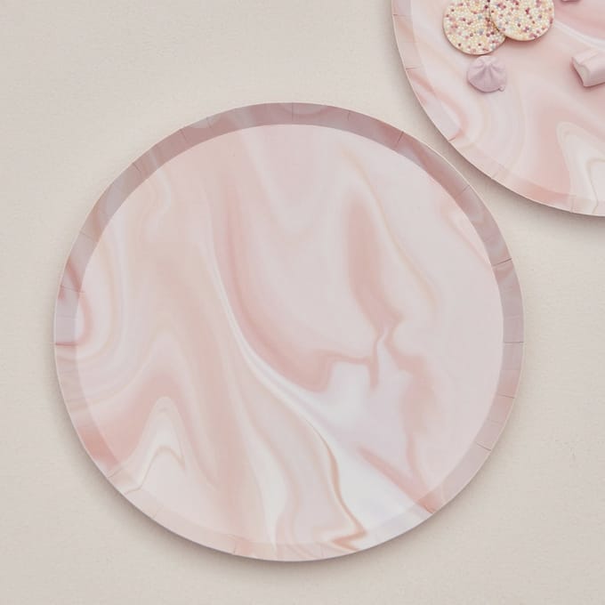 Ginger Ray - 8 Borden Marble Pink - 25 cm