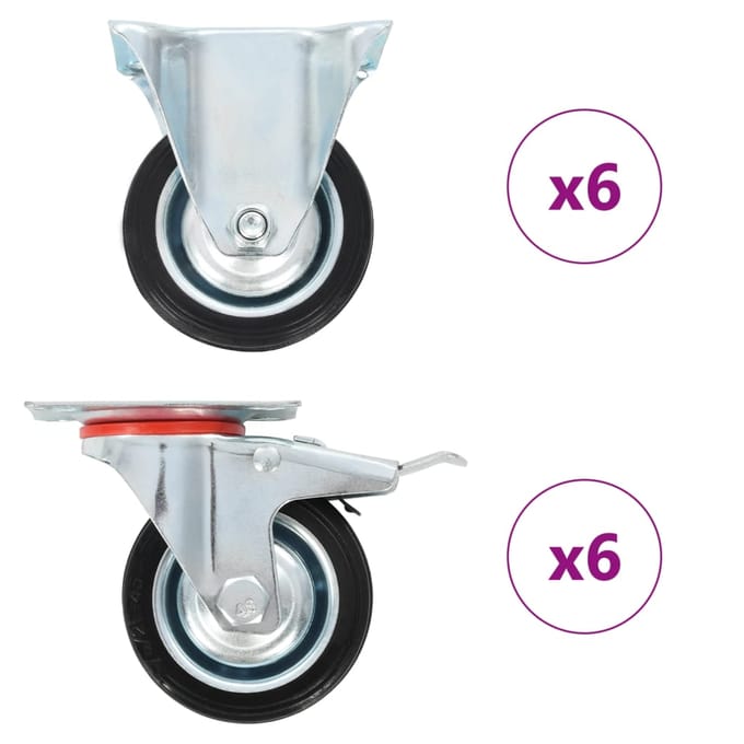 vidaXL 12 st Wielen 75 mm