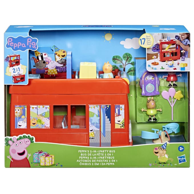 Hasbro Peppa Pig 2-in-1 Party bus Speelfiguren & personages