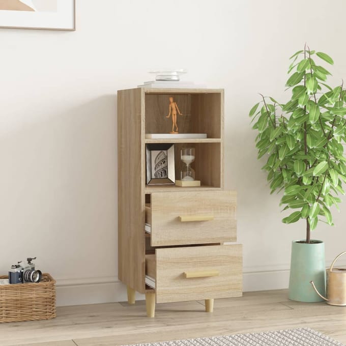 vidaXL - Dressoir - 34,5x34x90 - cm - bewerkt - hout - sonoma - eikenkleurig
