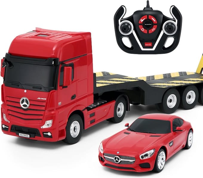 R/C 1:26 MB Actros + 1/24 auto USB oplaadbaar
