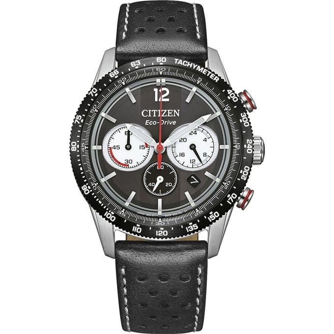 Citizen CA4717-06E Horloge - Leer - Zwart - Ø 40 mm