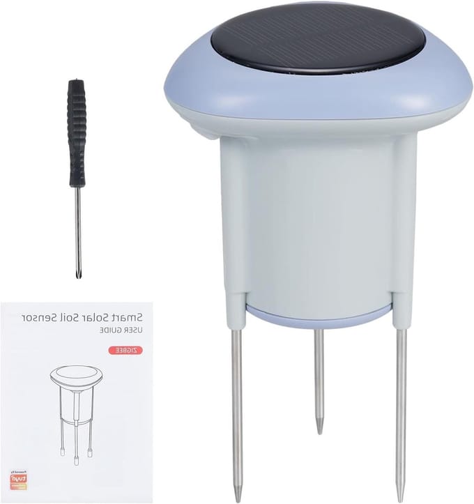 Bodem Sensor - Slimme Meter - Planten Groei - Zonne-energie Aangedreven - 8.5x8.5x14.5cm - Grijs