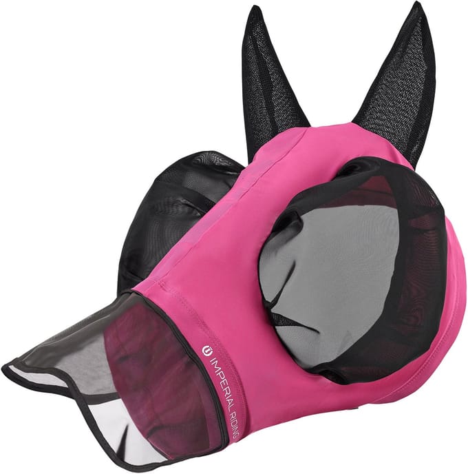 Imperial Riding - Vliegenmasker met Neus - IRHTrail Ride - Pink - Maat Full