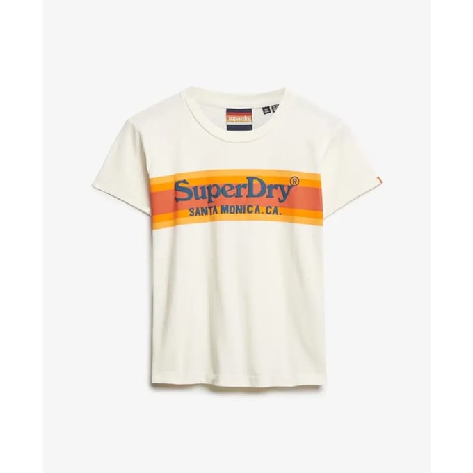 Superdry Venue Outdoors T-shirt met Aansluitende Pasvorm Wit Grootte: 44