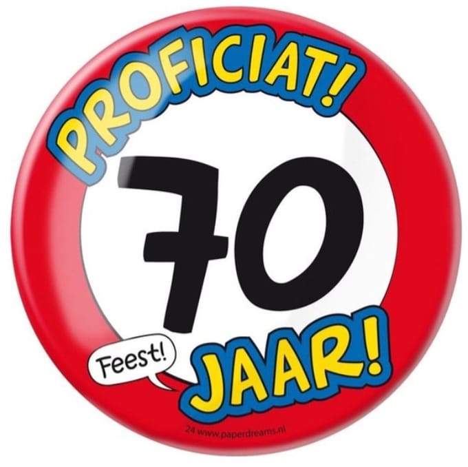 Paperdreams - Button XL - 70 Jaar