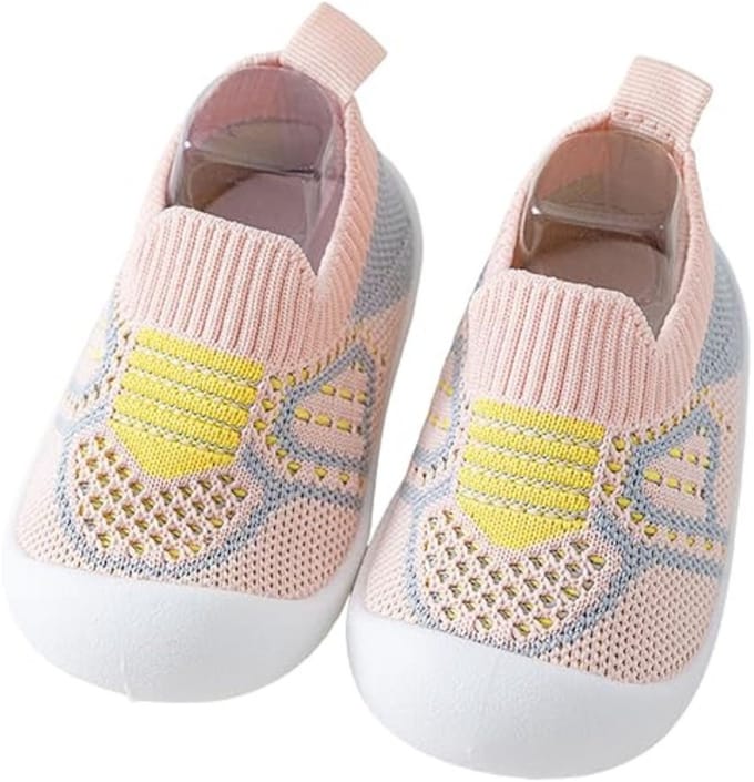 Jojoy - Babyslofjes Antislip - Eerste Loopschoentjes - Ademend Mesh - Roze - 12-18 Maanden - Leren Lopen - MESHSTEPS