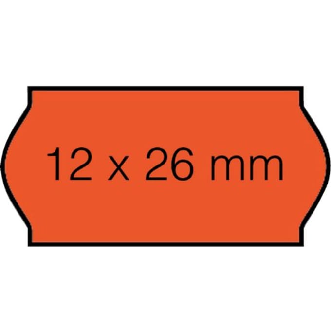 Prijsetiket 12x26mm Open-Data C6 permanent fluor rood - 36 stuks