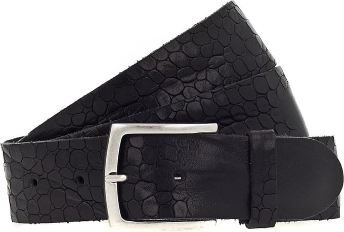 b.belt Riem Bela Ledergürtel W85 Schwarz Zwart