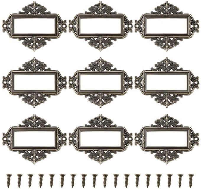 Vintage labelhouder bronsgoud, 24 stukken