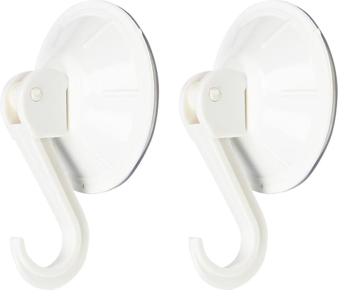 Benson Zuignap met haak - kunststof - wit - Ø 55 mm - set van 2
