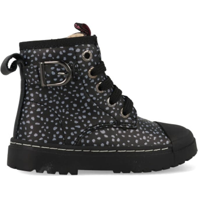 Shoesme zwarte bikerboot met dott en siergesp