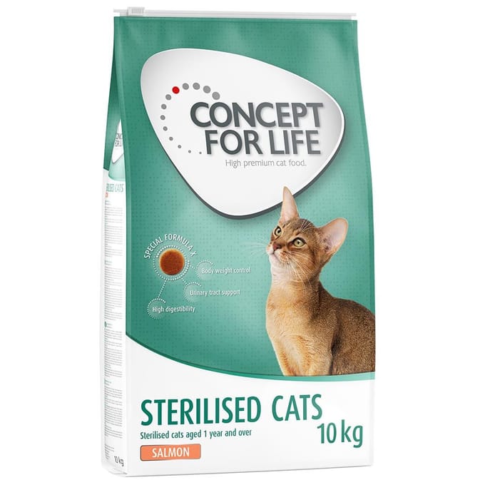 2x10kg Sterilised Cats Zalm Concept for Life Droogvoer Katten