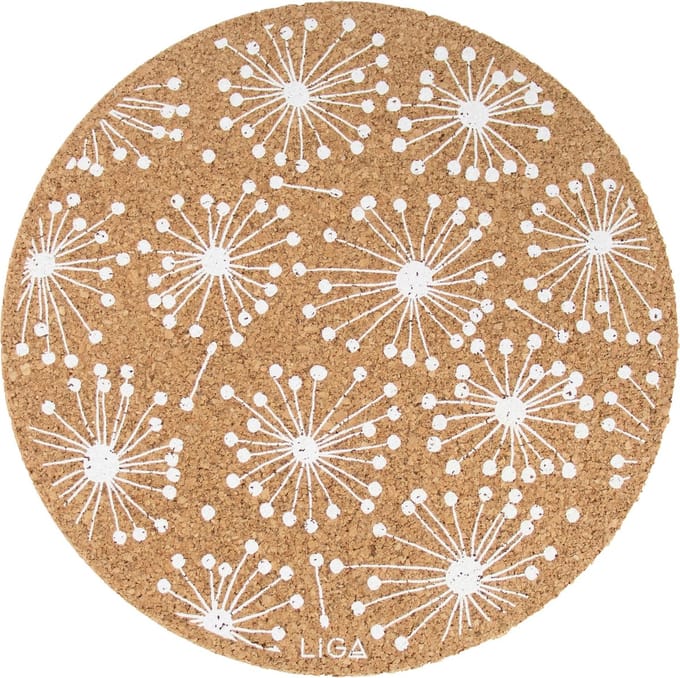 LIGA - Placemat Paardenbloem Set van 4 Stuks - Kurk - Beige -