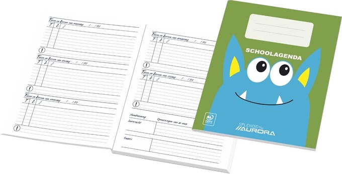 Aurora schoolagenda Nederlandstalig eeuwigdurend 15 stuks