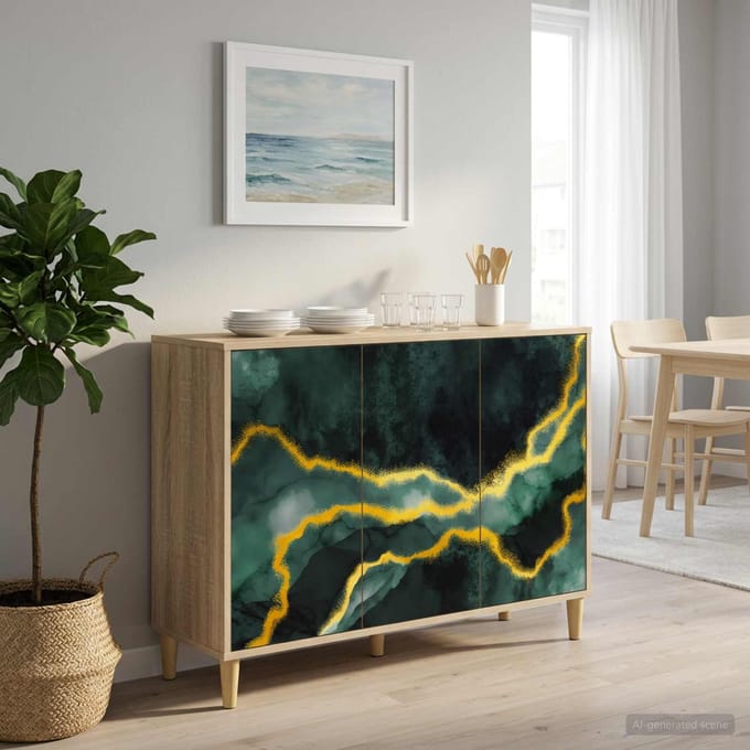 vidaXL - Dressoir - WIJHE - Sonoma - 102 - x - 33 - x - 75 - cm - Bewerkt - hout