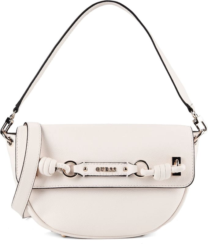 GUESS schoudertas Camelia Flap Shoulder Bag Cream White crème