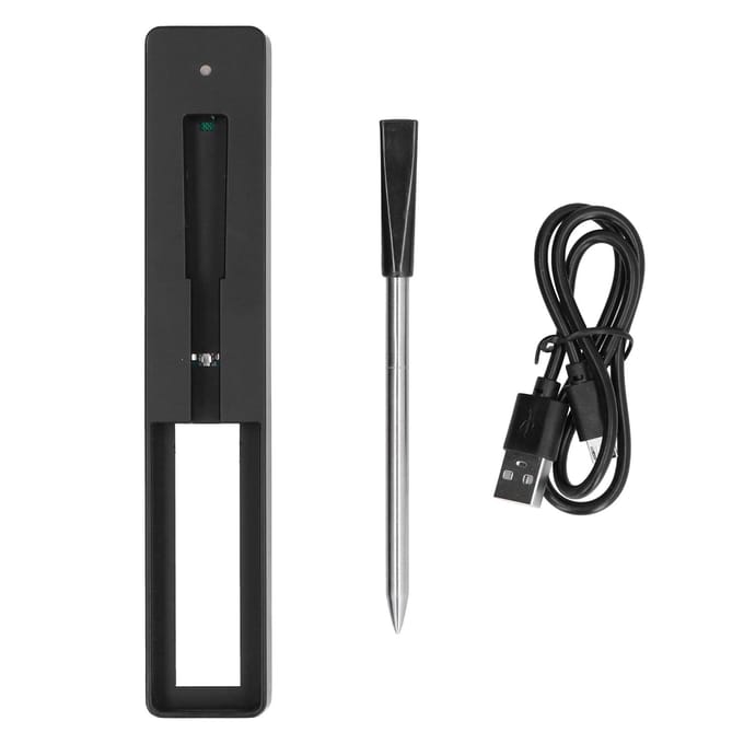 Draadloze Bluetooth Barbecue Thermometer Smart Voedsel Oven Temperatuurmeter voor Keuken black