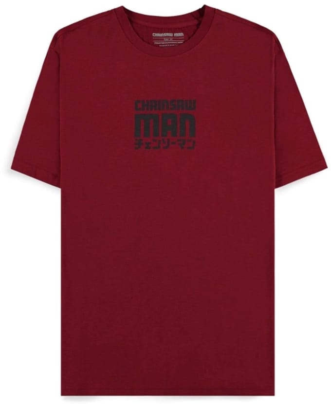 Chainsaw Man - Smile Heren Tshirt - S - Bordeaux rood