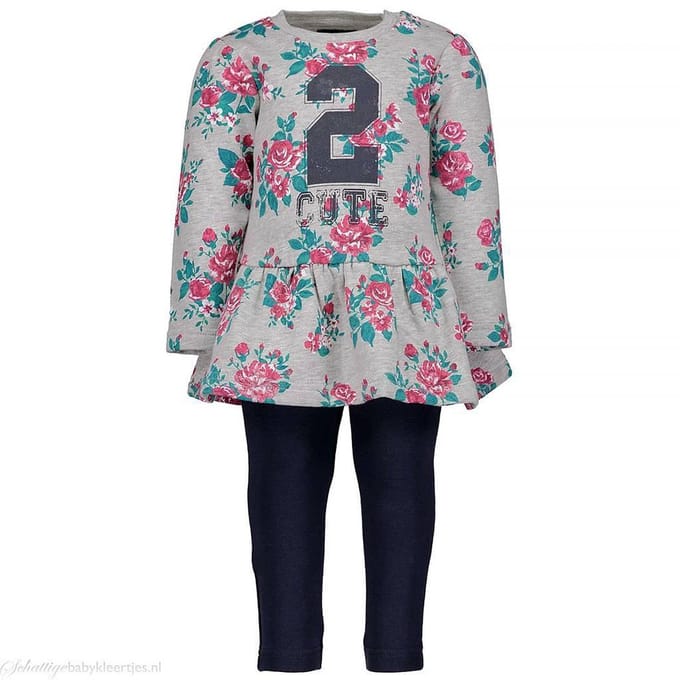 Setje College 2 Petal grijs gemeleerd Blue Seven -  Maat  68