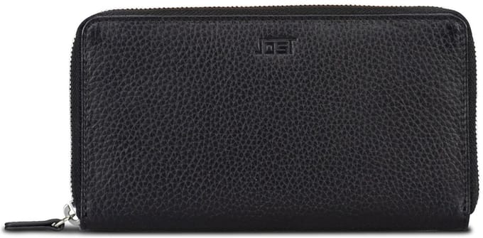 JOST Leren portemonnee Vika Zip Wallet Black zwart